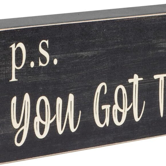 Motivational‎ Home Office Desk Black Decor Farmhouse Wooden Box Sign Gift - Picture 2 of 6